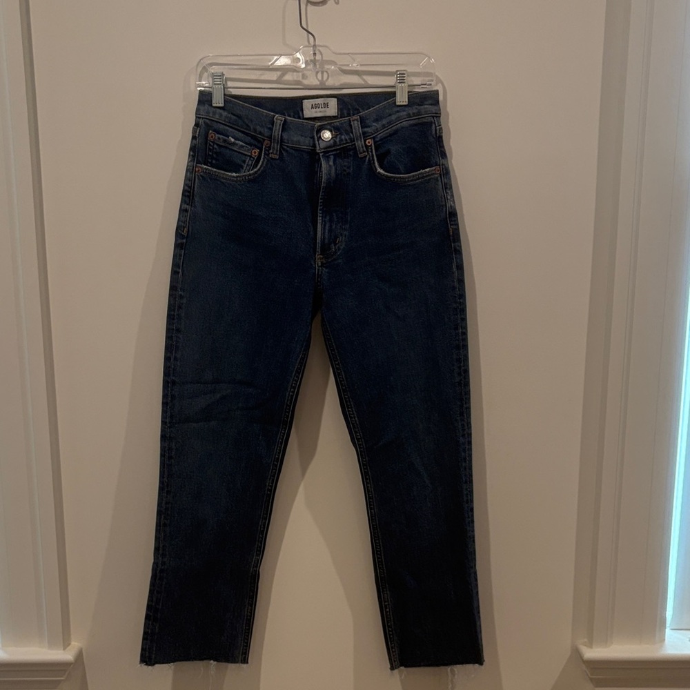 Agolde Dark Blue Straight Leg Jeans